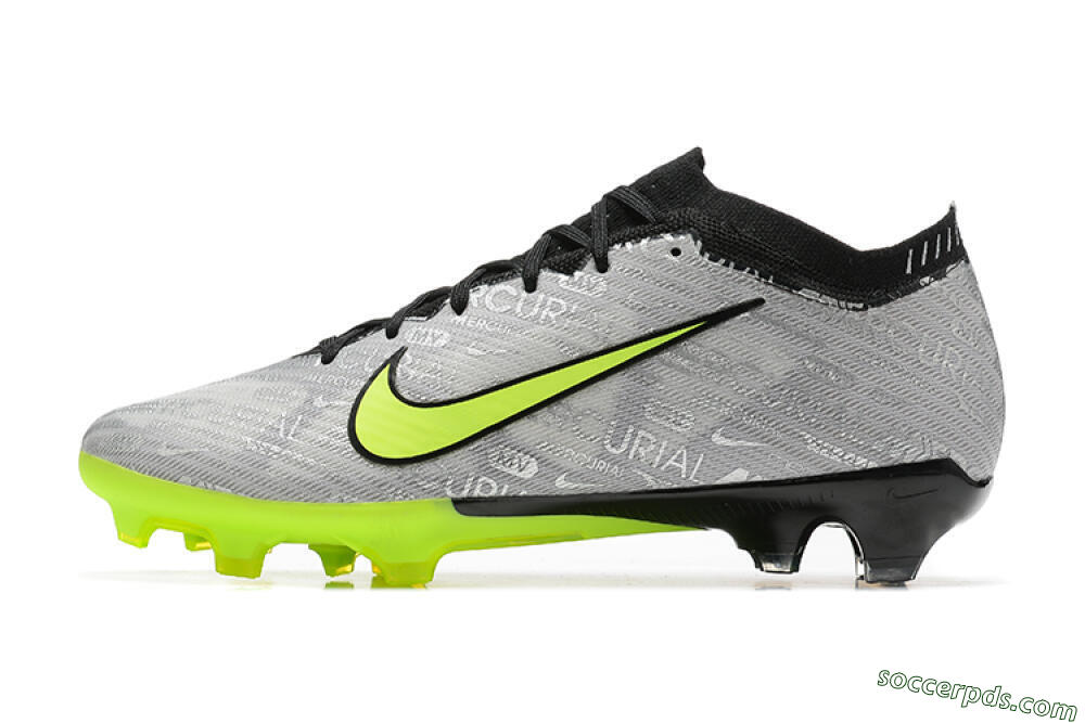Nike Air Zoom Mercurial Vapor 15 Elite FG Low-Tops Football Boots - Silver/Green 2