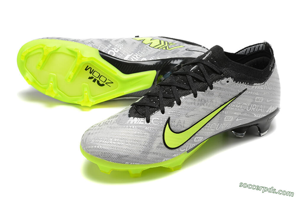 Nike Air Zoom Mercurial Vapor 15 Elite FG Low-Tops Football Boots - Silver/Green 3