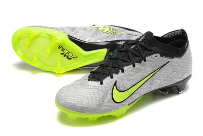 Nike Air Zoom Mercurial Vapor 15 Elite FG Low-Tops Football Boots - Silver/Green
