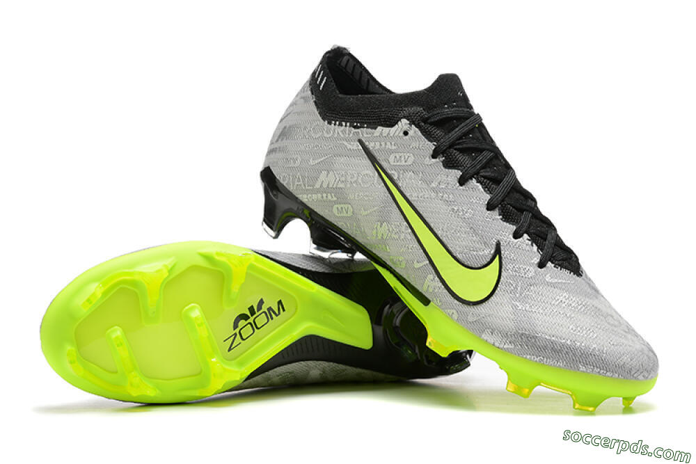 Nike Air Zoom Mercurial Vapor 15 Elite FG Low-Tops Football Boots - Silver/Green 4
