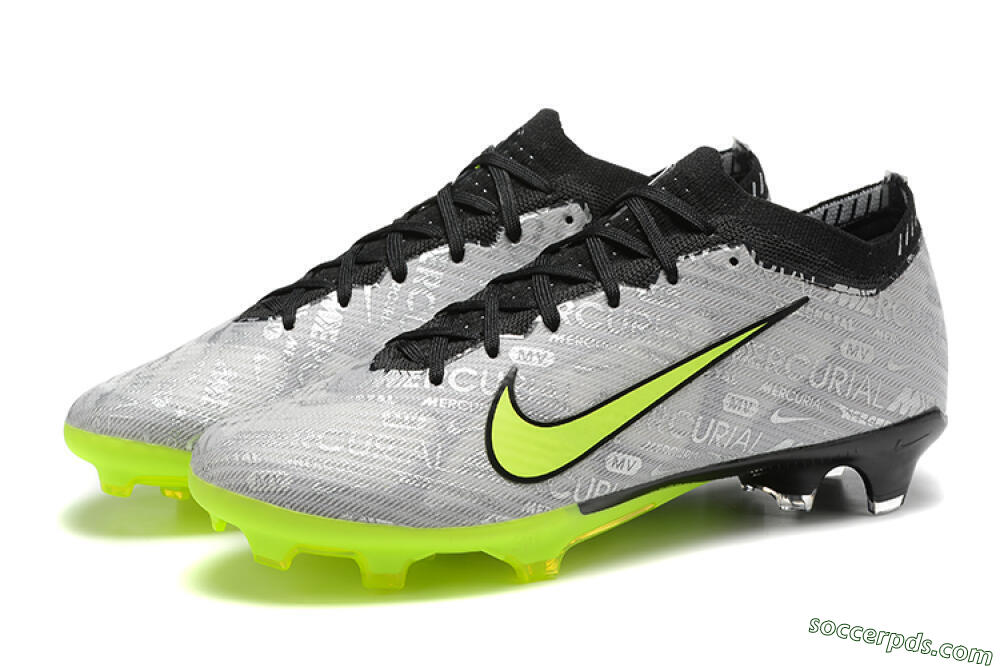 Nike Air Zoom Mercurial Vapor 15 Elite FG Low-Tops Football Boots - Silver/Green 5