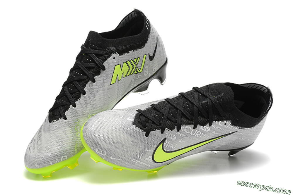 Nike Air Zoom Mercurial Vapor 15 Elite FG Low-Tops Football Boots - Silver/Green 6