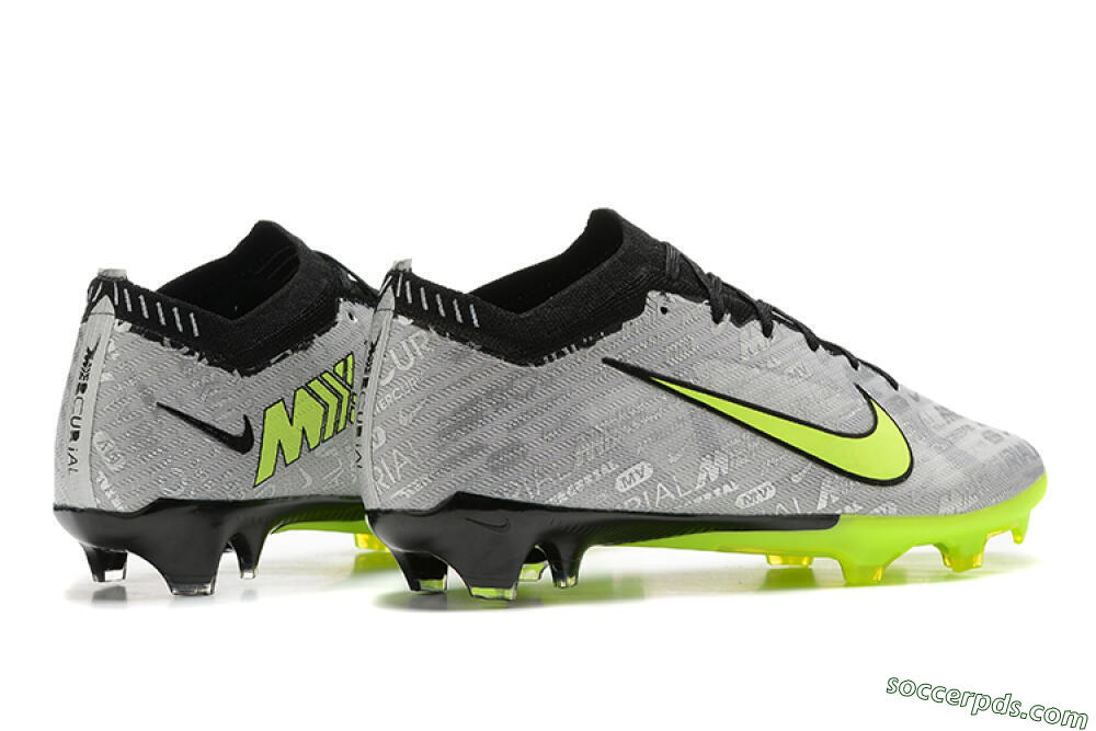 Nike Air Zoom Mercurial Vapor 15 Elite FG Low-Tops Football Boots - Silver/Green 9