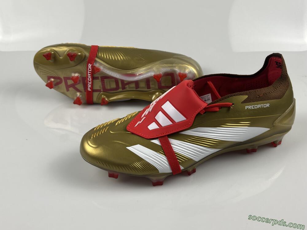 Adidas Predator Elite Foldover Tongue FG Low-Tops Football Boots - Gold/White/Red