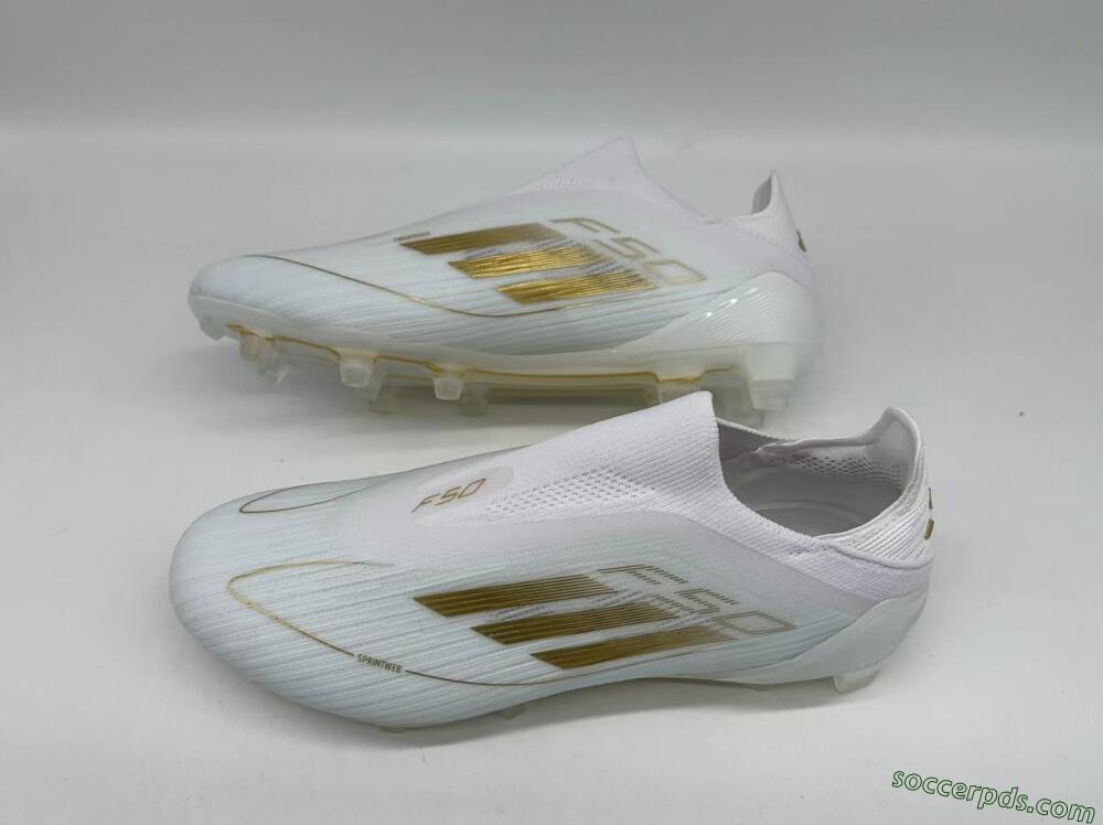 Adidas F50+ Adizero FG Low-Tops Football Boots - White/Gold