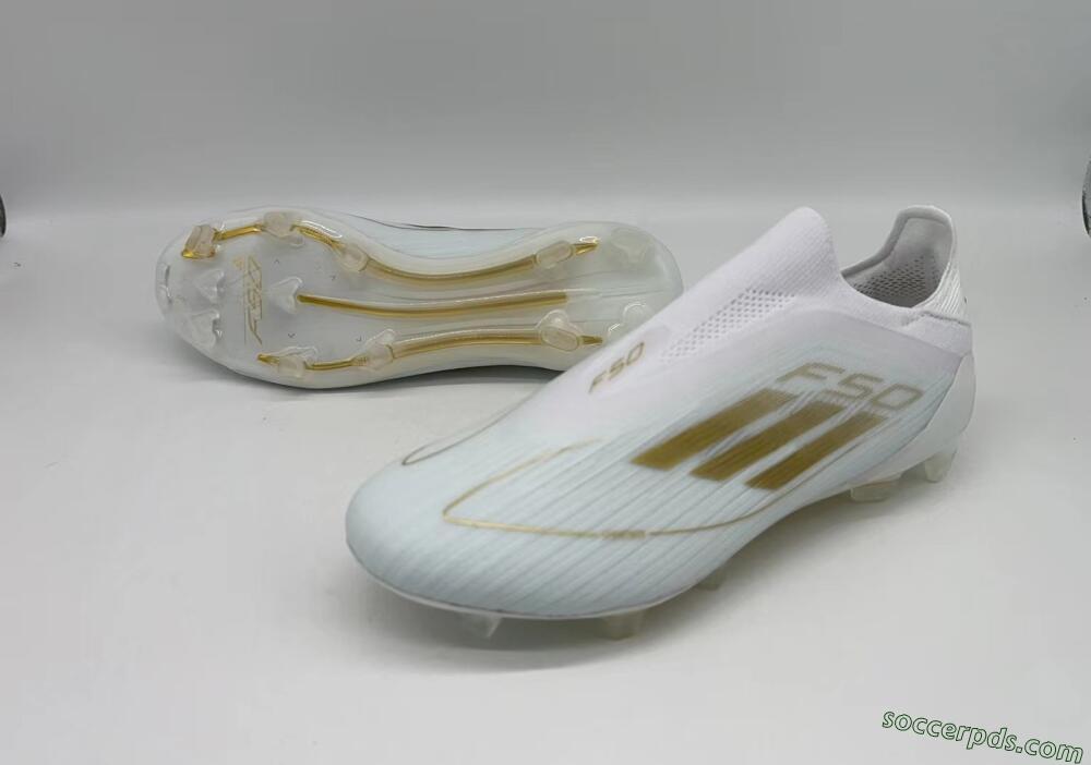 Adidas F50+ Adizero FG Low-Tops Football Boots - White/Gold