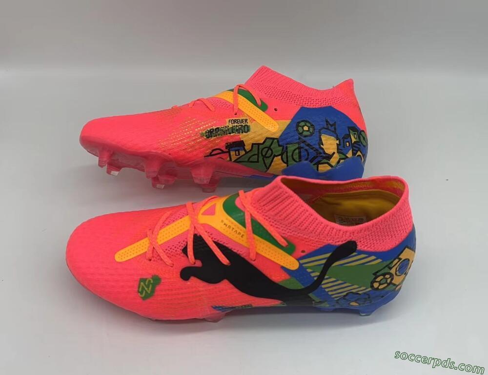 Puma Future Ultimate FG Low-Tops Football Boots - Red/Green/Blue/Yellow