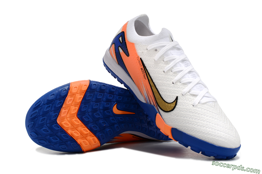 Nike Air Zoom Mercurial Vapor 16 Elite TF Low-Tops Football Shoes - White/Orange/Blue 0