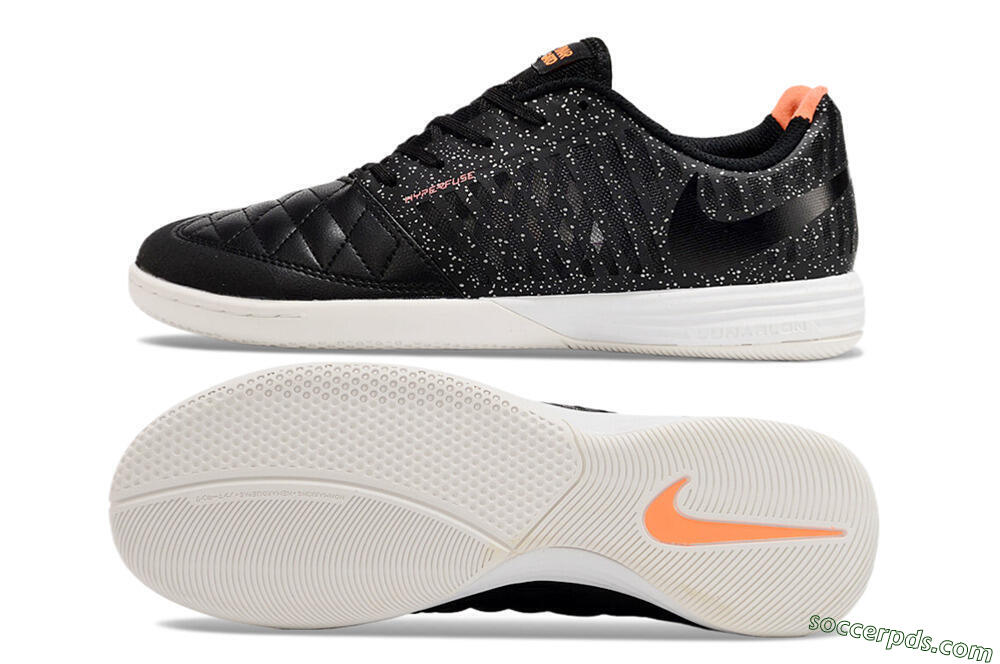 Nike Lunar Gato 2 TF Low-Tops Football Shoes - Black/White/Orange 0