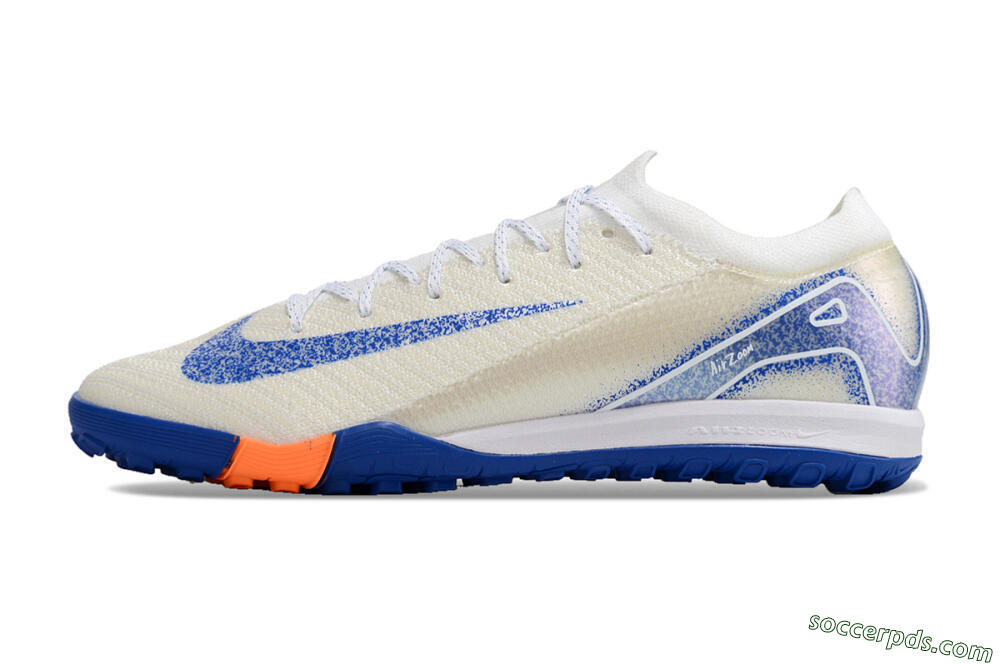 Nike Air Zoom Mercurial Vapor 16 Elite TF Low-Tops Football Shoes - White/Blue/Orange 2