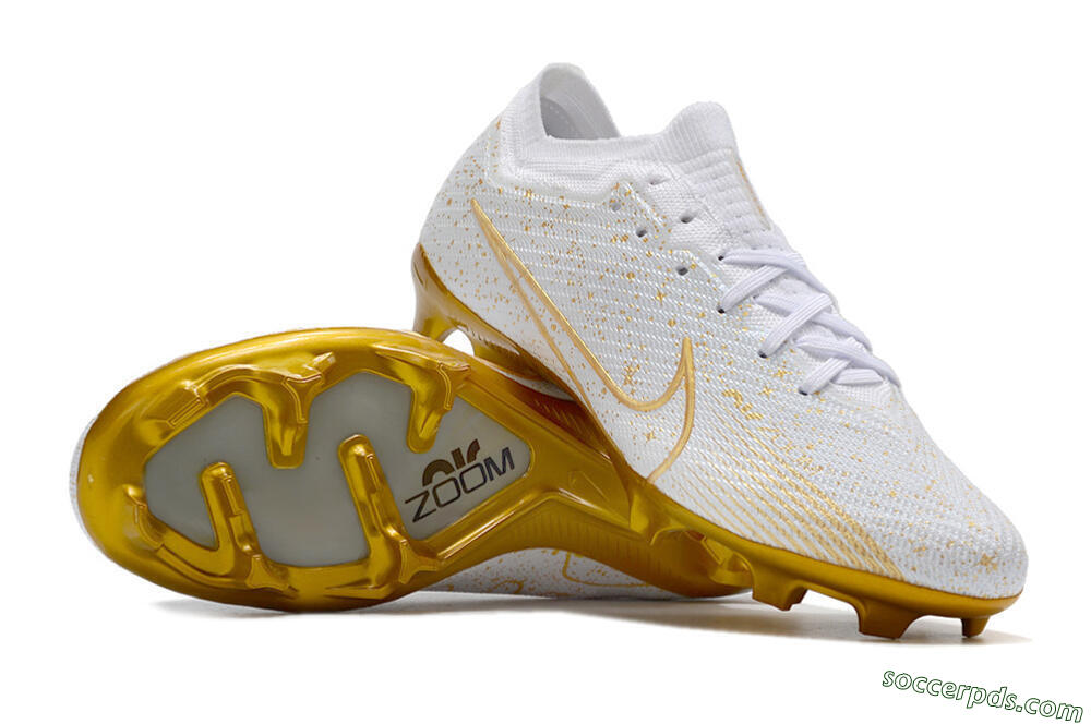 Nike Air Zoom Mercurial Vapor 15 Elite FG Low-Tops Football Boots - White/Gold 0