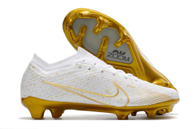 Nike Air Zoom Mercurial Vapor 15 Elite FG Low-Tops Football Boots - White/Gold