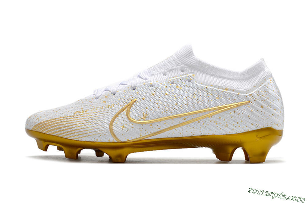 Nike Air Zoom Mercurial Vapor 15 Elite FG Low-Tops Football Boots - White/Gold 2