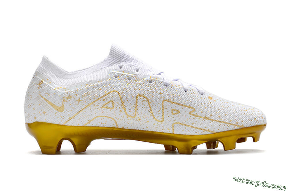 Nike Air Zoom Mercurial Vapor 15 Elite FG Low-Tops Football Boots - White/Gold 5