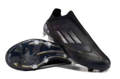 Adidas F50+ Adizero FG Low-Tops Football Boots - Black/Purple/Gold