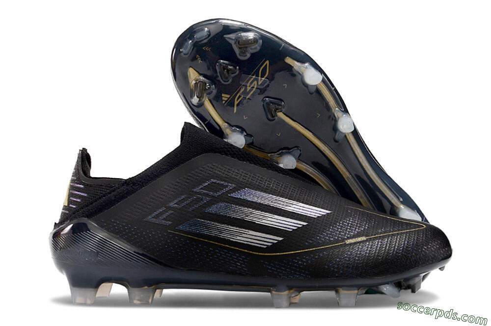 Adidas F50+ Adizero FG Low-Tops Football Boots - Black/Purple/Gold 1