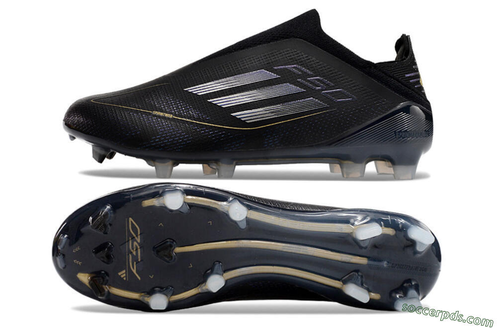 Adidas F50+ Adizero FG Low-Tops Football Boots - Black/Purple/Gold 0