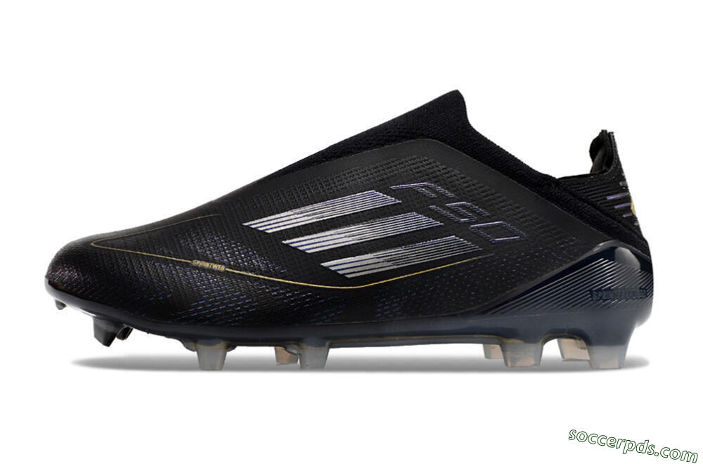 Adidas F50+ Adizero FG Low-Tops Football Boots - Black/Purple/Gold 2