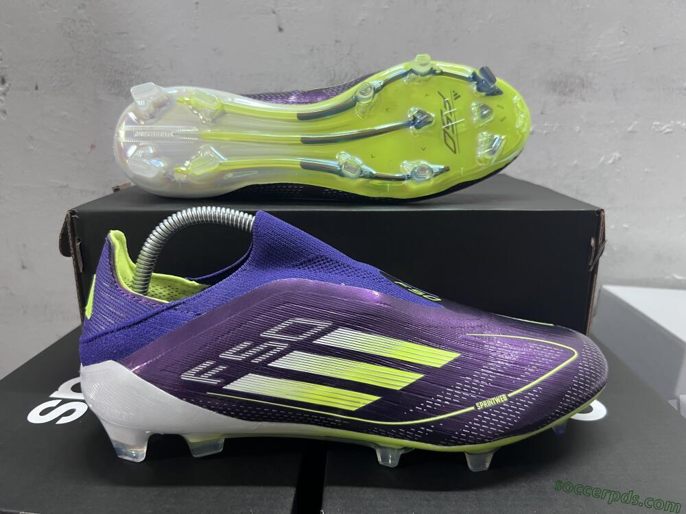 Adidas F50+ Adizero FG Low-Tops Football Boots - Purple/Yellow/Blue