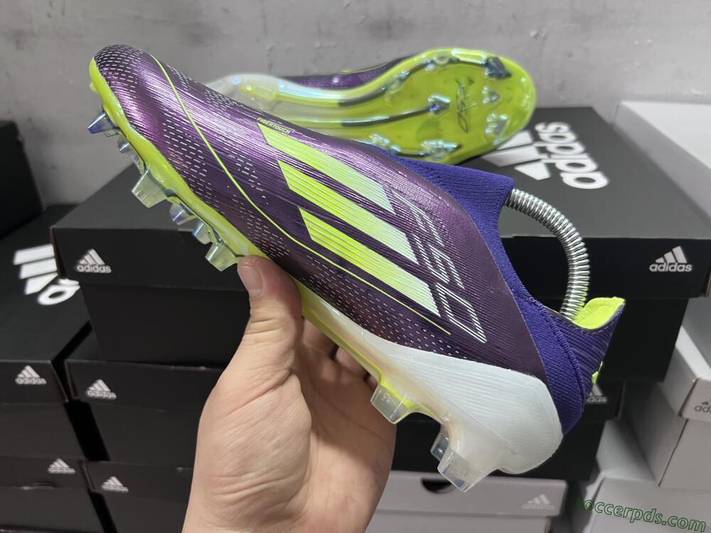 Adidas F50+ Adizero FG Low-Tops Football Boots - Purple/Yellow/Blue