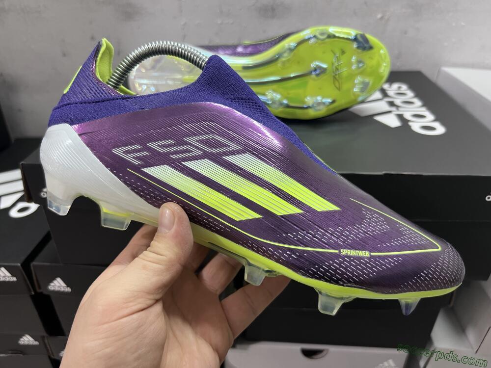 Adidas F50+ Adizero FG Low-Tops Football Boots - Purple/Yellow/Blue