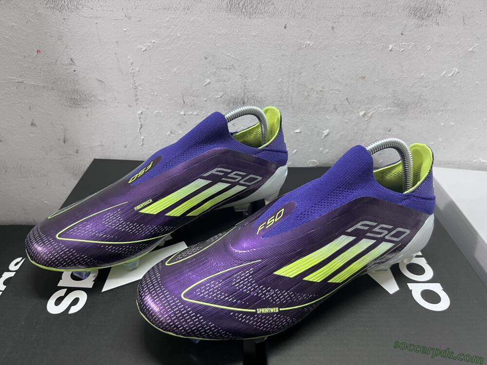 Adidas F50+ Adizero FG Low-Tops Football Boots - Purple/Yellow/Blue