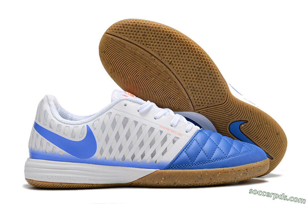 Nike Lunar Gato 2 IC Low-Tops Football Shoes - White/Blue 1