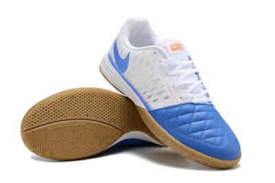 Nike Lunar Gato 2 IC Low-Tops Football Shoes - White/Blue