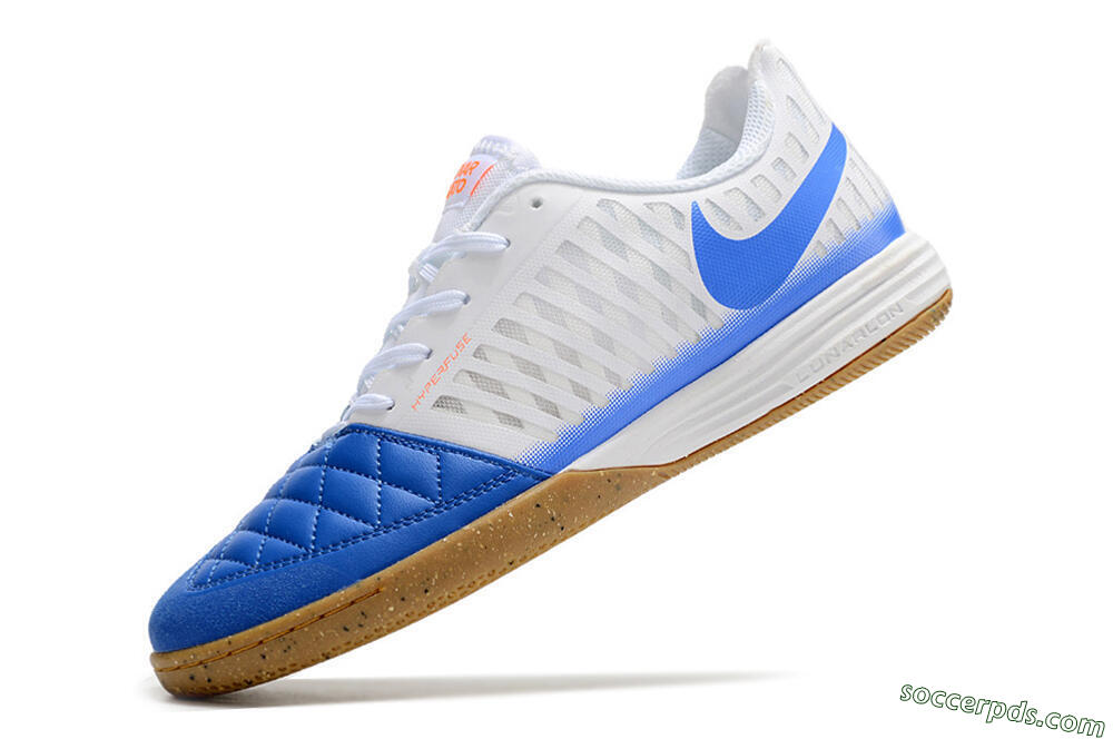 Nike Lunar Gato 2 IC Low-Tops Football Shoes - White/Blue 4