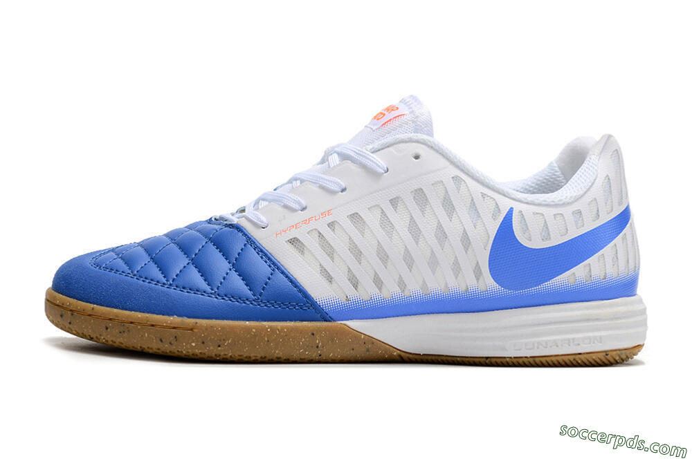 Nike Lunar Gato 2 IC Low-Tops Football Shoes - White/Blue 2