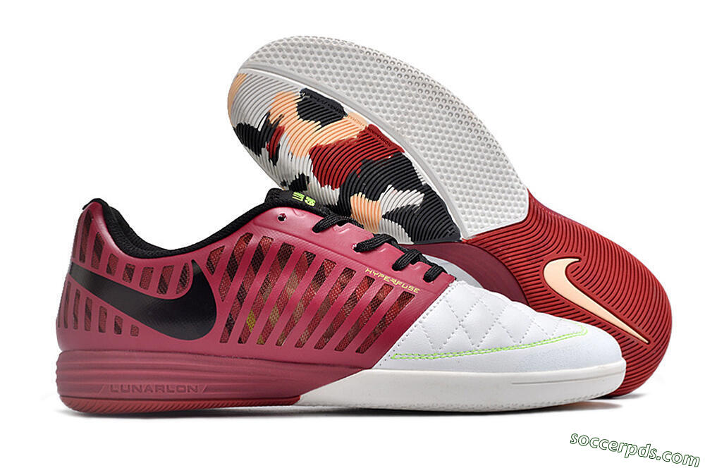 Nike Lunar Gato 2 IC Low-Tops Football Shoes - White/Red/Black 1