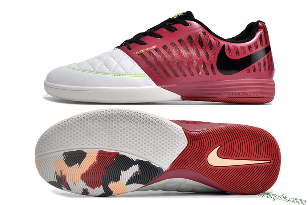 Nike Lunar Gato 2 IC Low-Tops Football Shoes - White/Red/Black 0