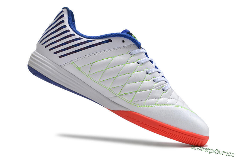 Nike Lunar Gato 2 IC Low-Tops Football Shoes - White/Blue/Red 4