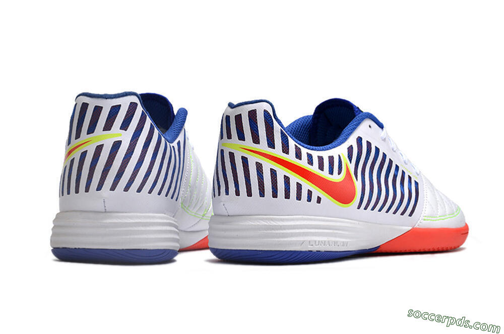 Nike Lunar Gato 2 IC Low-Tops Football Shoes - White/Blue/Red 6