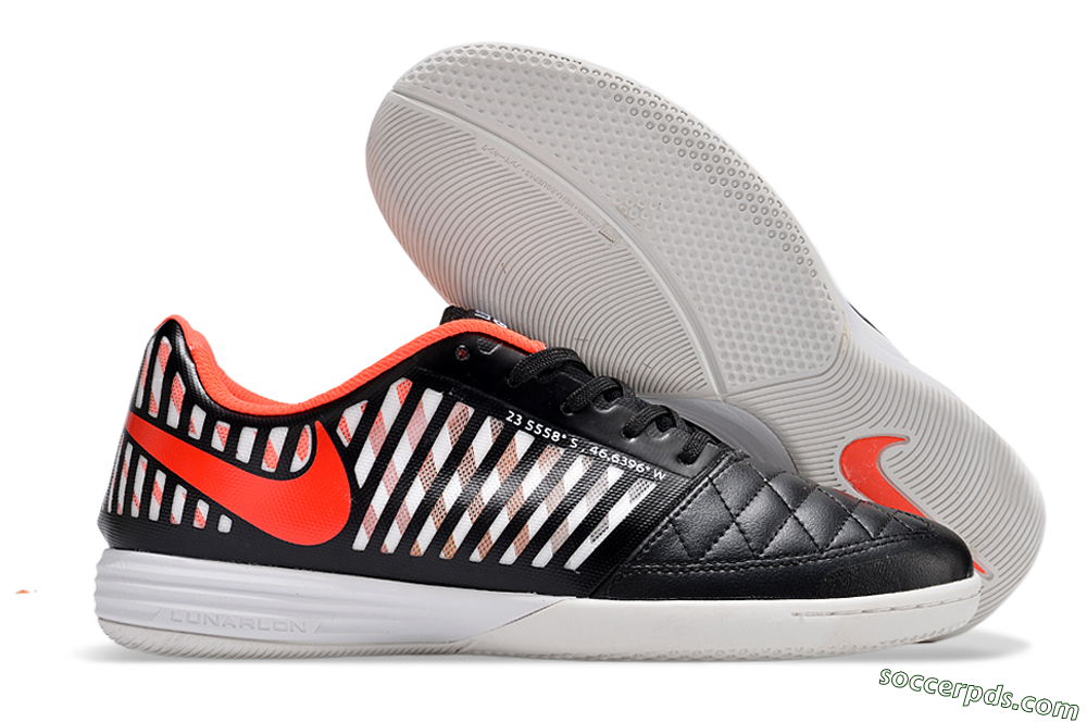 Nike Lunar Gato 2 IC Low-Tops Football Shoes - Black/White/Red 1