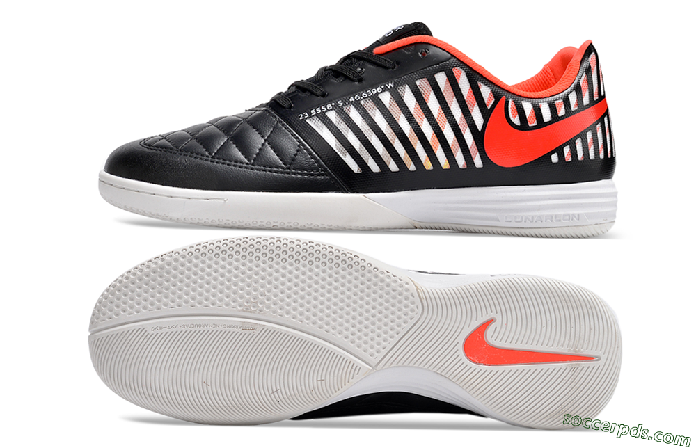 Nike Lunar Gato 2 IC Low-Tops Football Shoes - Black/White/Red 0