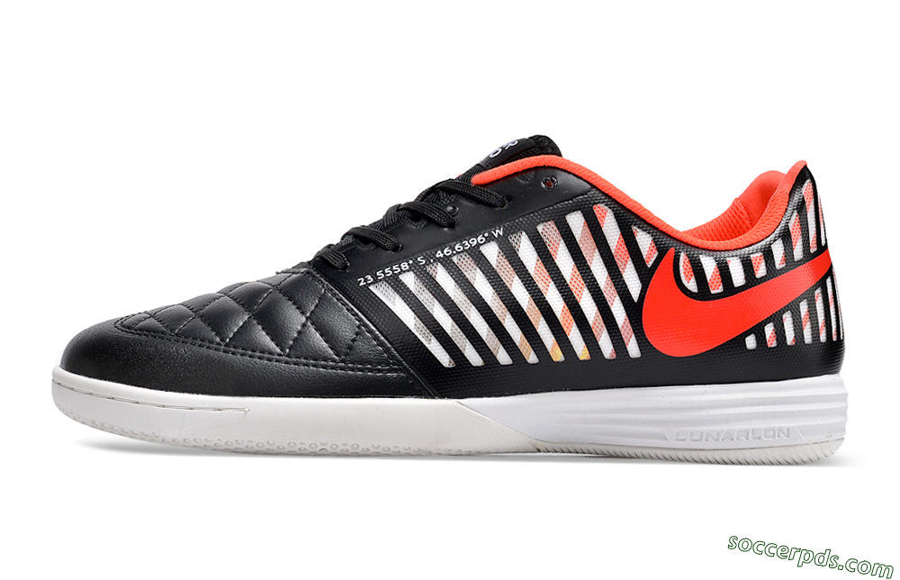 Nike Lunar Gato 2 IC Low-Tops Football Shoes - Black/White/Red 2