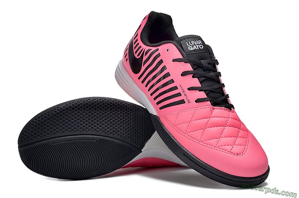 Nike Lunar Gato 2 IC Low-Tops Football Shoes - Pink/Black 3