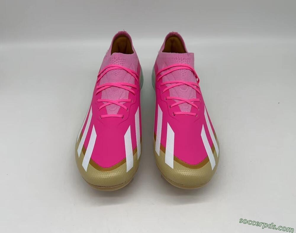 Adidas X Crazyfast+ Laceless FG Low-Tops Football Boots - Pink/White/Gold/Jade