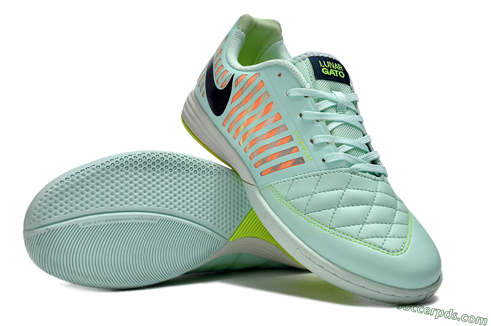 Nike Lunar Gato 2 IC Low-Tops Football Shoes - Jade/Black/Red 2