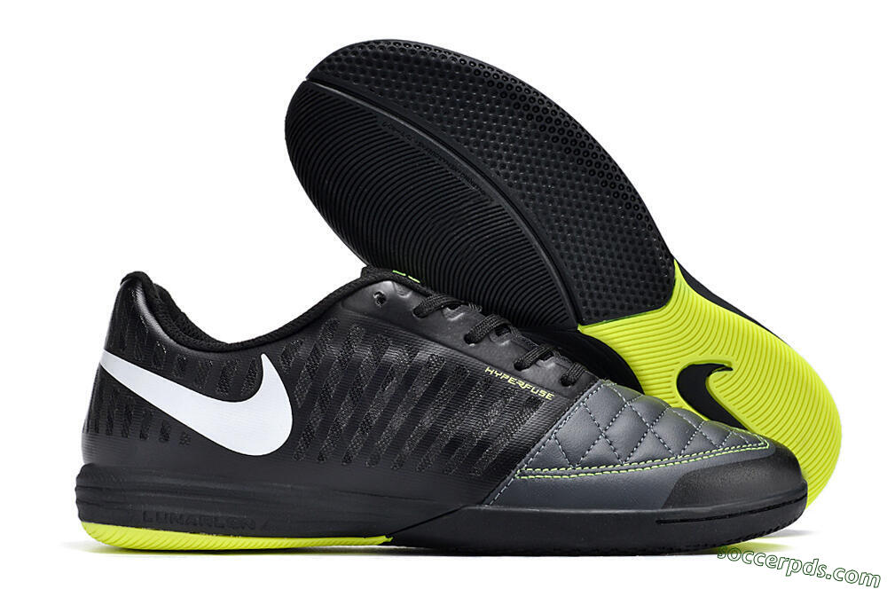 Nike Lunar Gato 2 IC Low-Tops Football Shoes - Black/White/Yellow 1