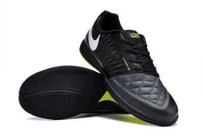 Nike Lunar Gato 2 IC Low-Tops Football Shoes - Black/White/Yellow