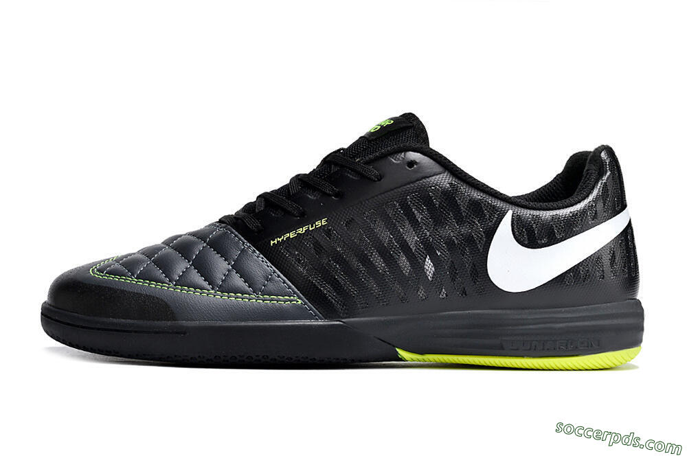 Nike Lunar Gato 2 IC Low-Tops Football Shoes - Black/White/Yellow 2