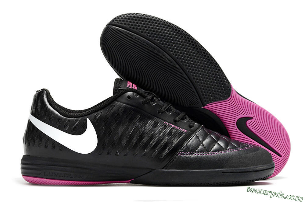 Nike Lunar Gato 2 IC Low-Tops Football Shoes - Black/White/Purple 1