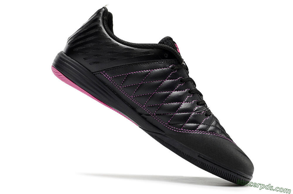 Nike Lunar Gato 2 IC Low-Tops Football Shoes - Black/White/Purple 4
