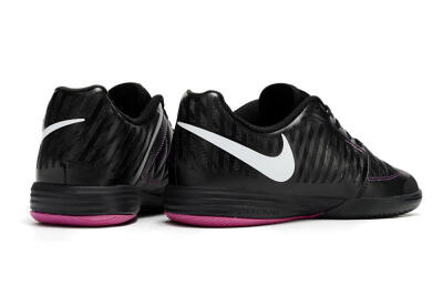 Nike Lunar Gato 2 IC Low-Tops Football Shoes - Black/White/Purple