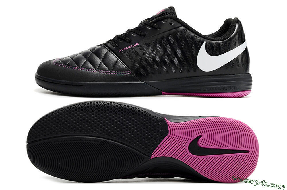 Nike Lunar Gato 2 IC Low-Tops Football Shoes - Black/White/Purple 0
