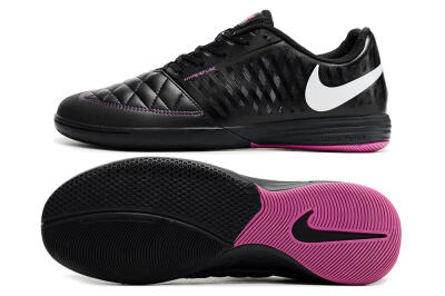 Nike Lunar Gato 2 IC Low-Tops Football Shoes - Black/White/Purple