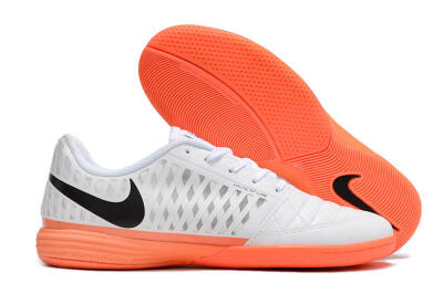 Nike Lunar Gato 2 IC Low-Tops Football Shoes - White/Black/Orange