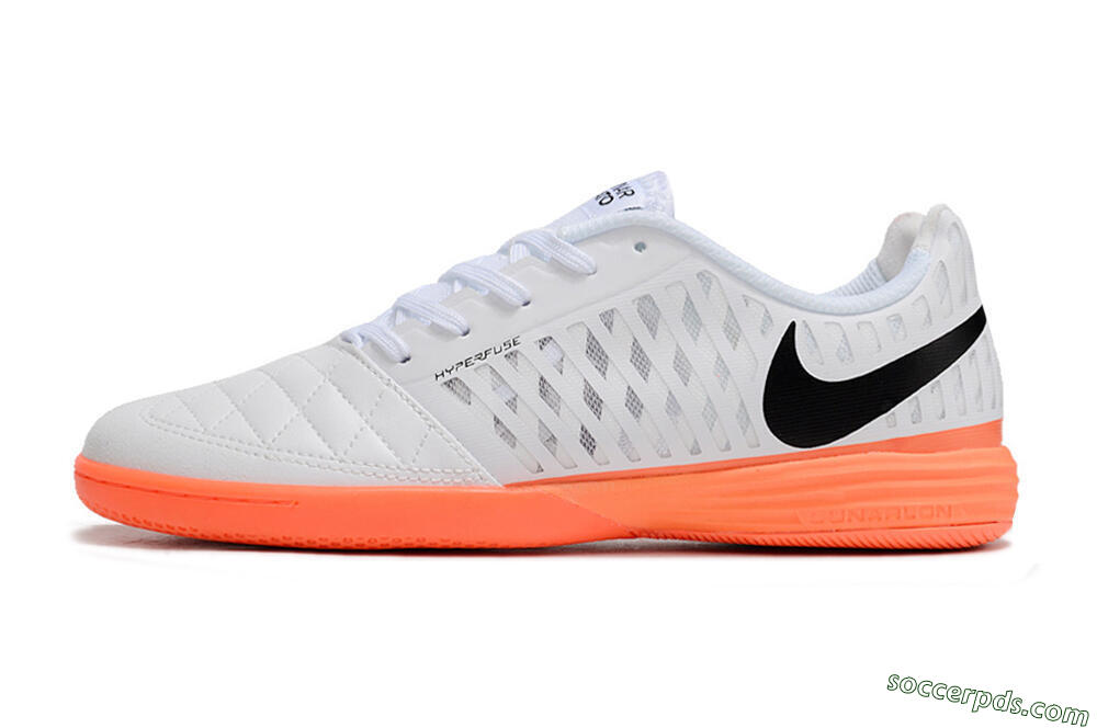 Nike Lunar Gato 2 IC Low-Tops Football Shoes - White/Black/Orange 2